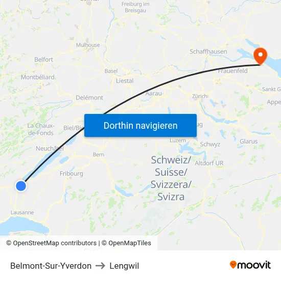 Belmont-Sur-Yverdon to Lengwil map