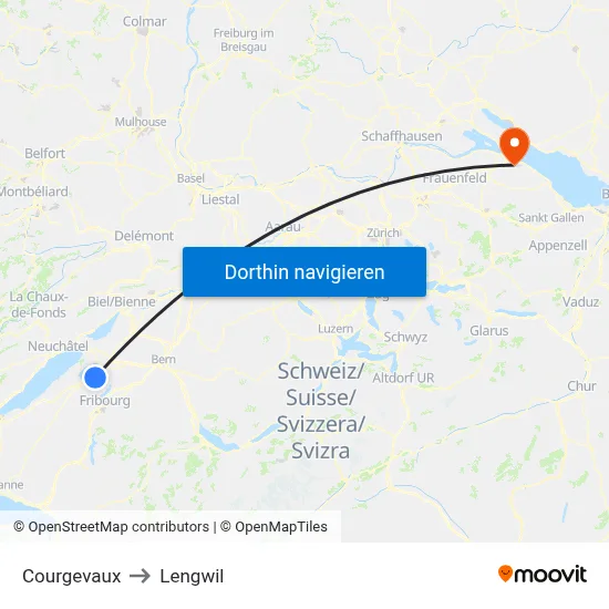 Courgevaux to Lengwil map