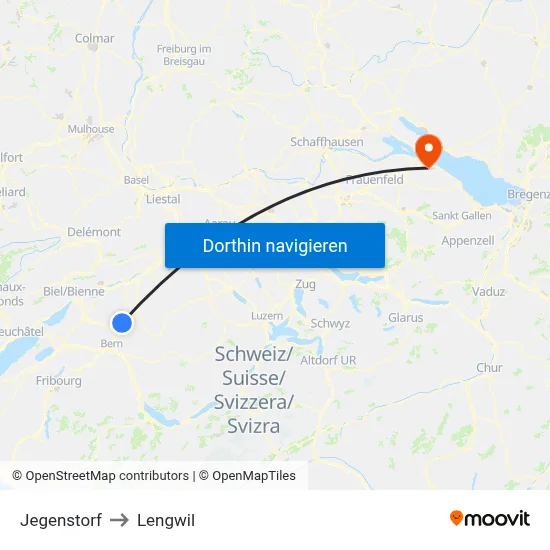 Jegenstorf to Lengwil map