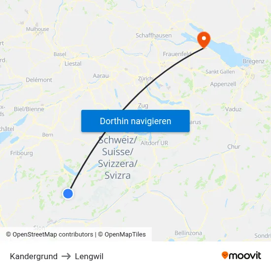 Kandergrund to Lengwil map