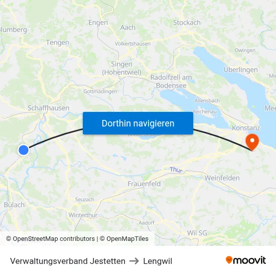 Verwaltungsverband Jestetten to Lengwil map