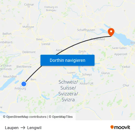 Laupen to Lengwil map