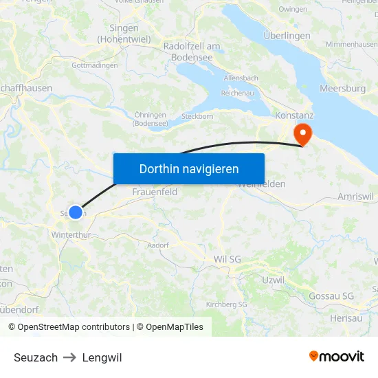 Seuzach to Lengwil map