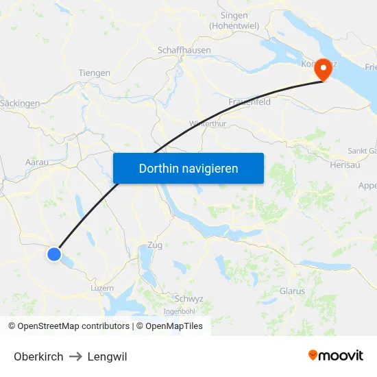 Oberkirch to Lengwil map