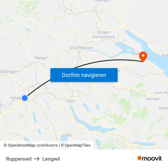 Rupperswil to Lengwil map