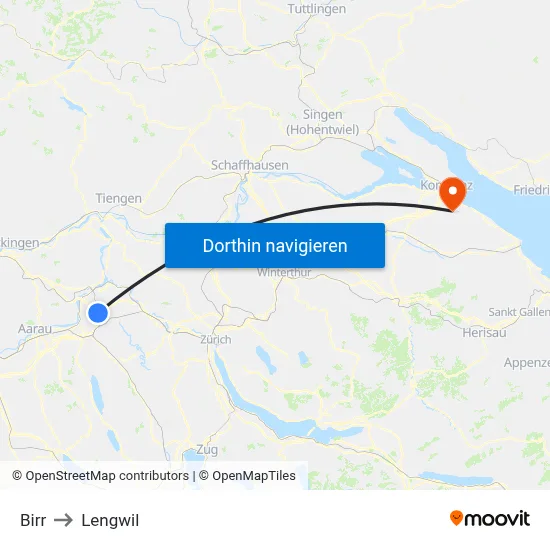 Birr to Lengwil map