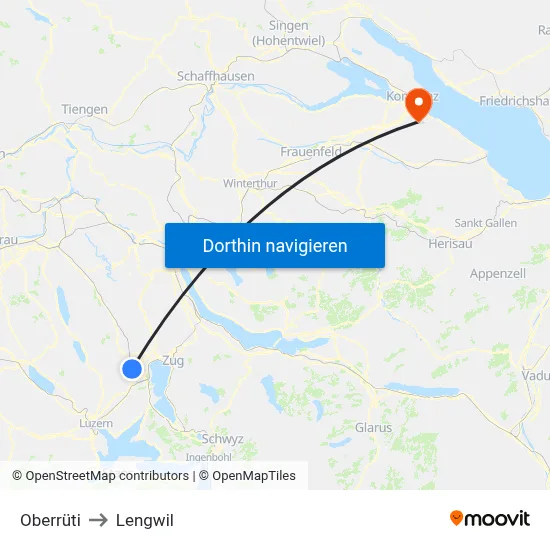 Oberrüti to Lengwil map