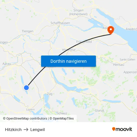 Hitzkirch to Lengwil map