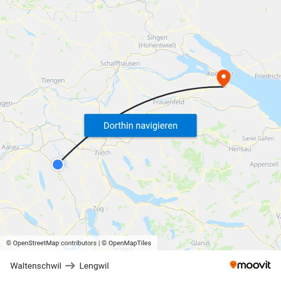 Waltenschwil to Lengwil map
