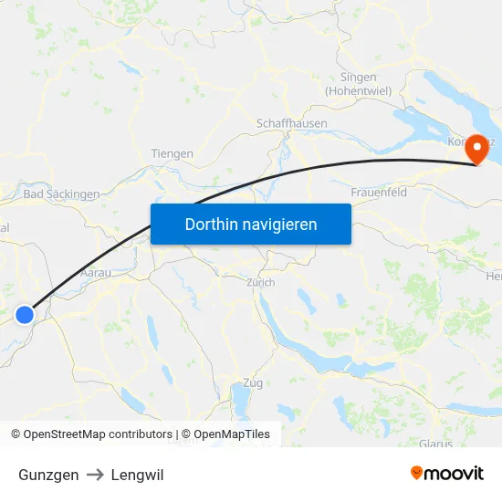 Gunzgen to Lengwil map