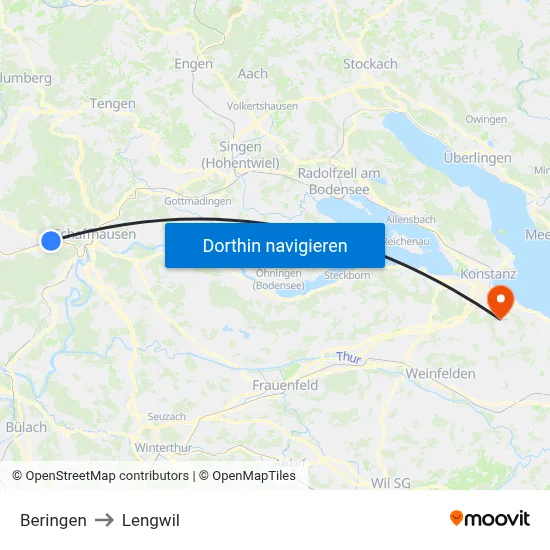 Beringen to Lengwil map