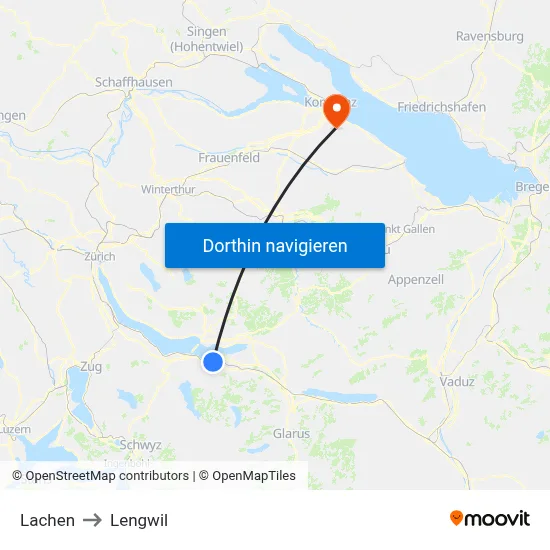 Lachen to Lengwil map