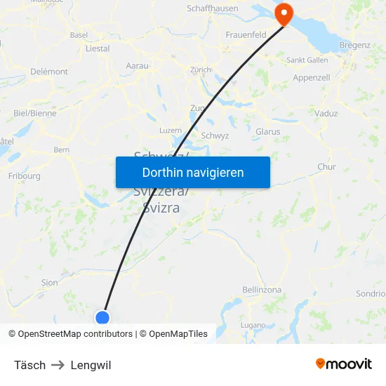 Täsch to Lengwil map