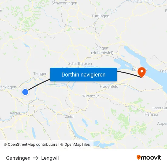 Gansingen to Lengwil map