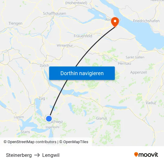Steinerberg to Lengwil map