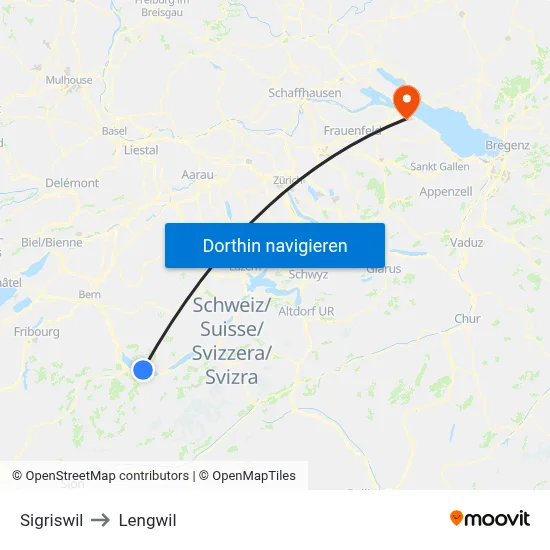 Sigriswil to Lengwil map