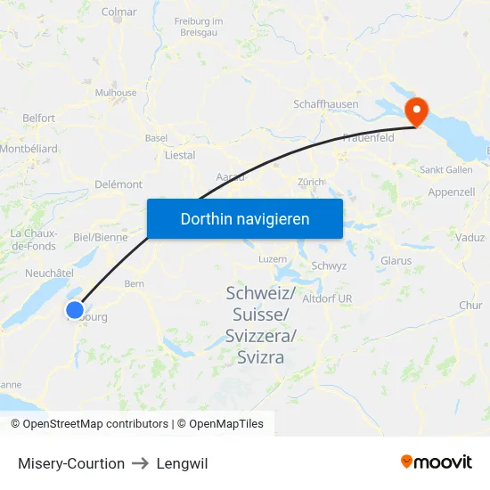 Misery-Courtion to Lengwil map