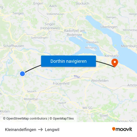 Kleinandelfingen to Lengwil map