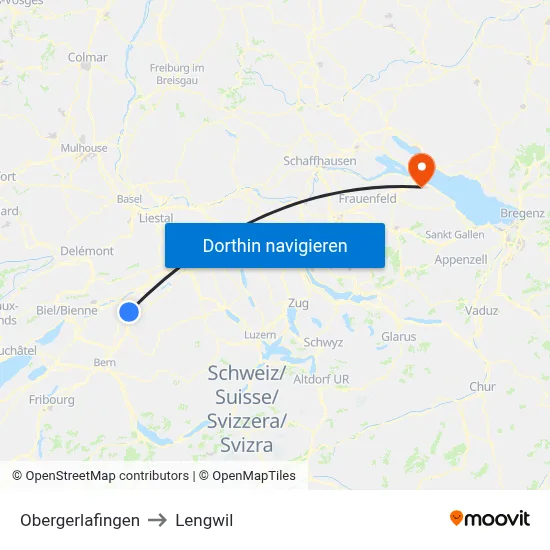 Obergerlafingen to Lengwil map