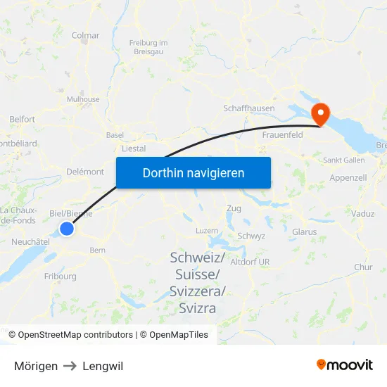 Mörigen to Lengwil map