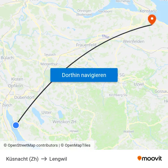 Küsnacht (Zh) to Lengwil map