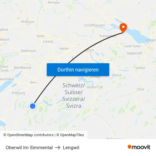 Oberwil Im Simmental to Lengwil map