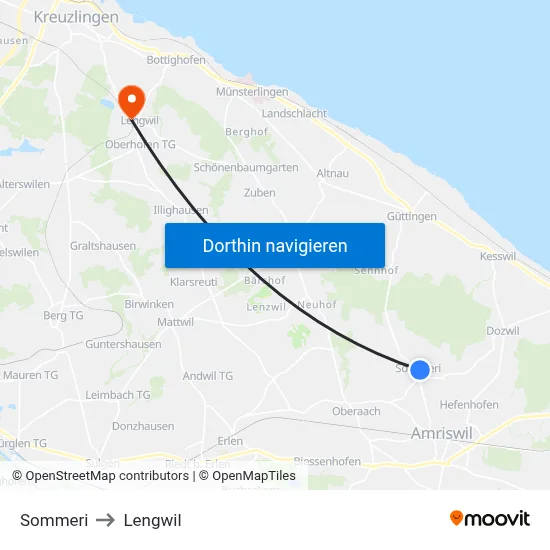 Sommeri to Lengwil map