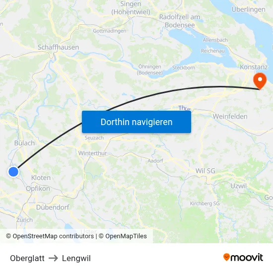 Oberglatt to Lengwil map