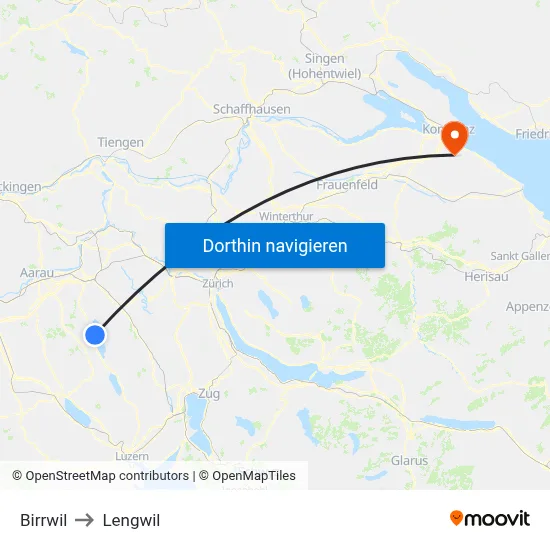 Birrwil to Lengwil map