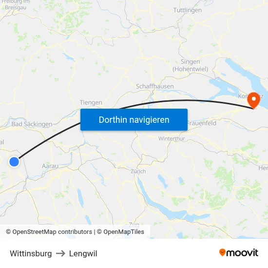 Wittinsburg to Lengwil map