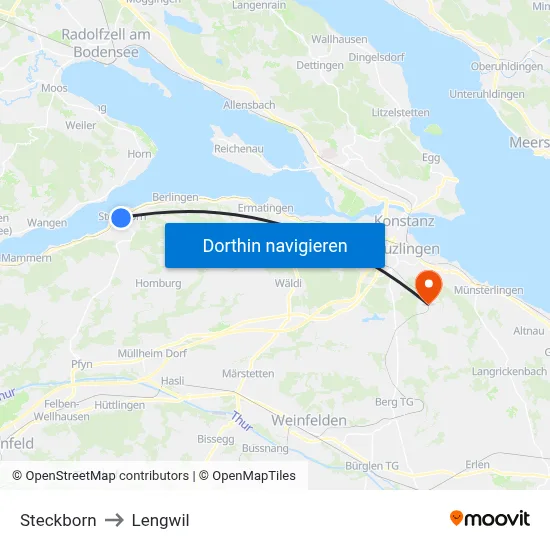 Steckborn to Lengwil map