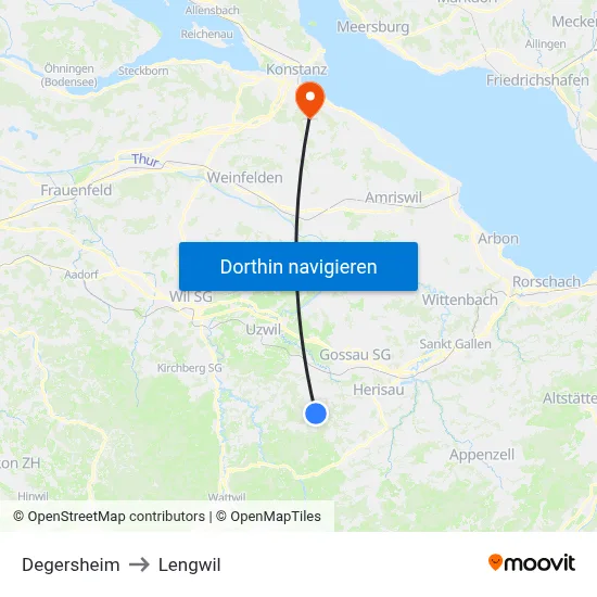 Degersheim to Lengwil map