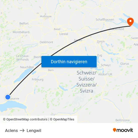 Aclens to Lengwil map