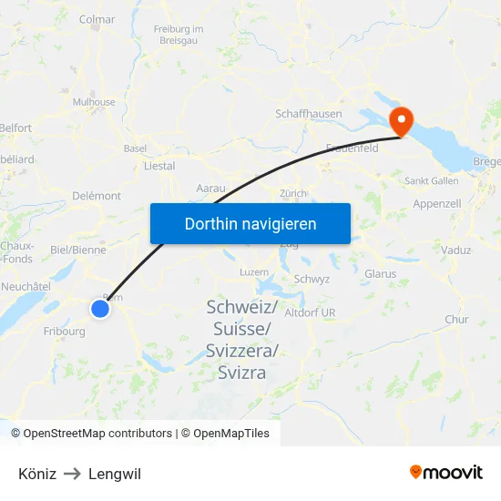 Köniz to Lengwil map