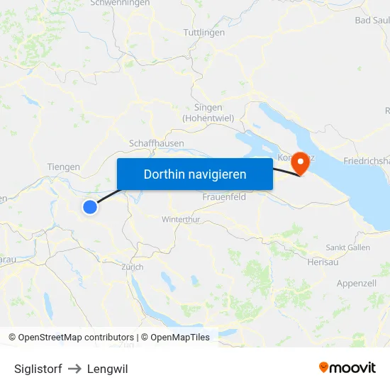 Siglistorf to Lengwil map