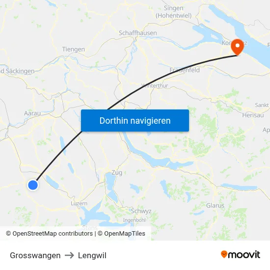 Grosswangen to Lengwil map