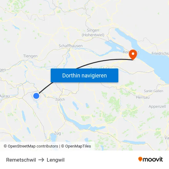 Remetschwil to Lengwil map