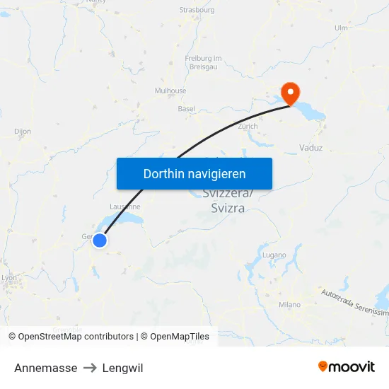 Annemasse to Lengwil map