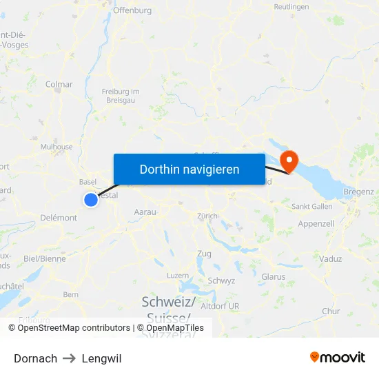 Dornach to Lengwil map