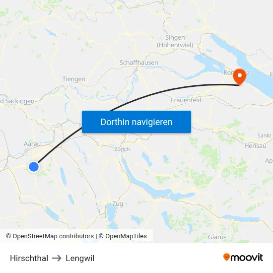 Hirschthal to Lengwil map