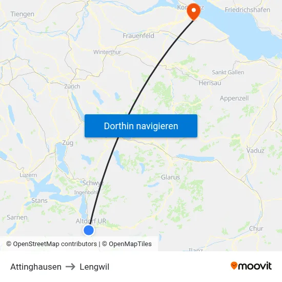 Attinghausen to Lengwil map