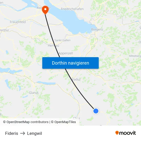 Fideris to Lengwil map