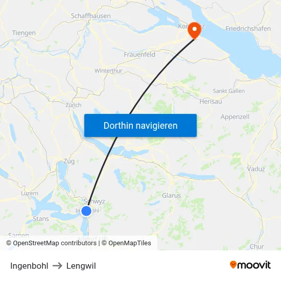 Ingenbohl to Lengwil map