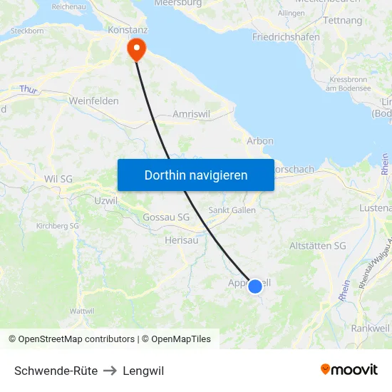 Schwende-Rüte to Lengwil map