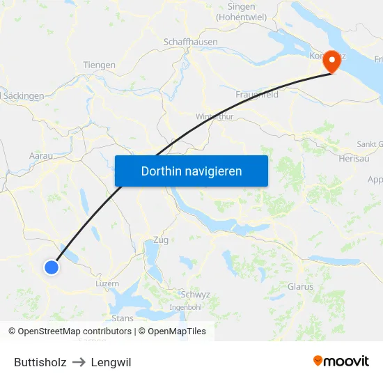 Buttisholz to Lengwil map