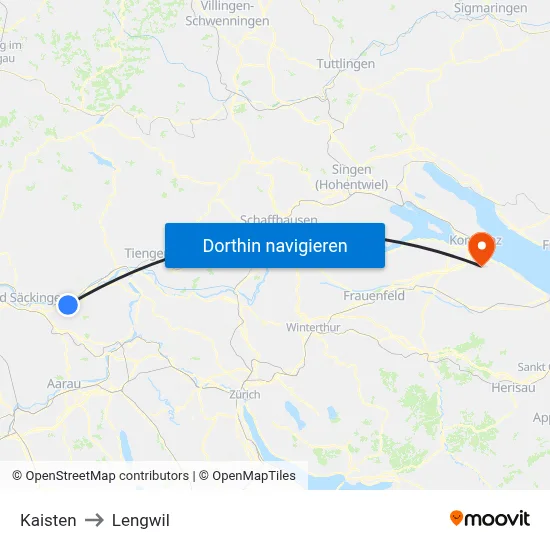 Kaisten to Lengwil map