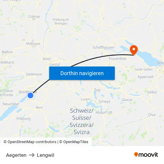 Aegerten to Lengwil map