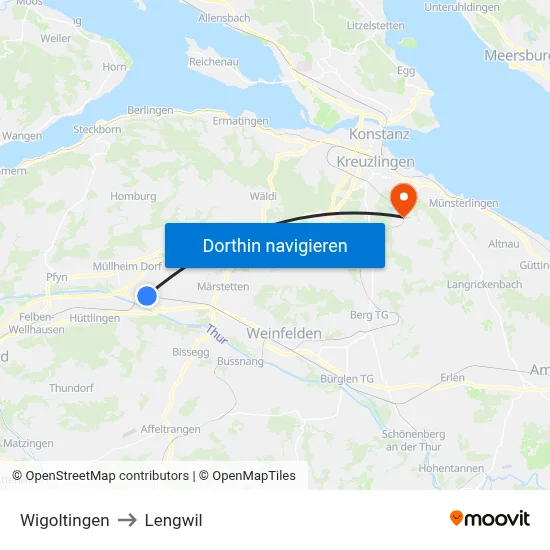 Wigoltingen to Lengwil map