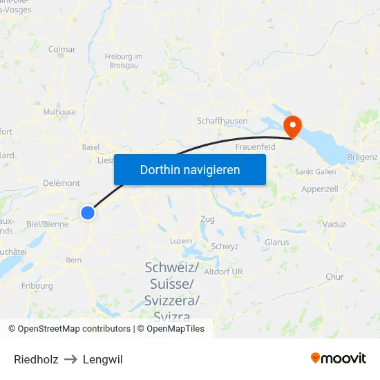 Riedholz to Lengwil map