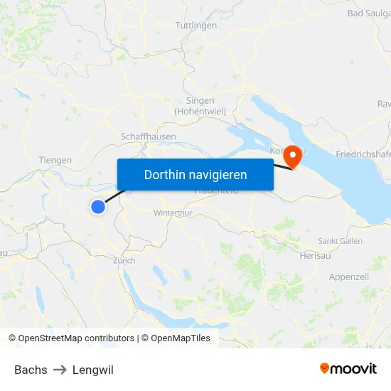 Bachs to Lengwil map